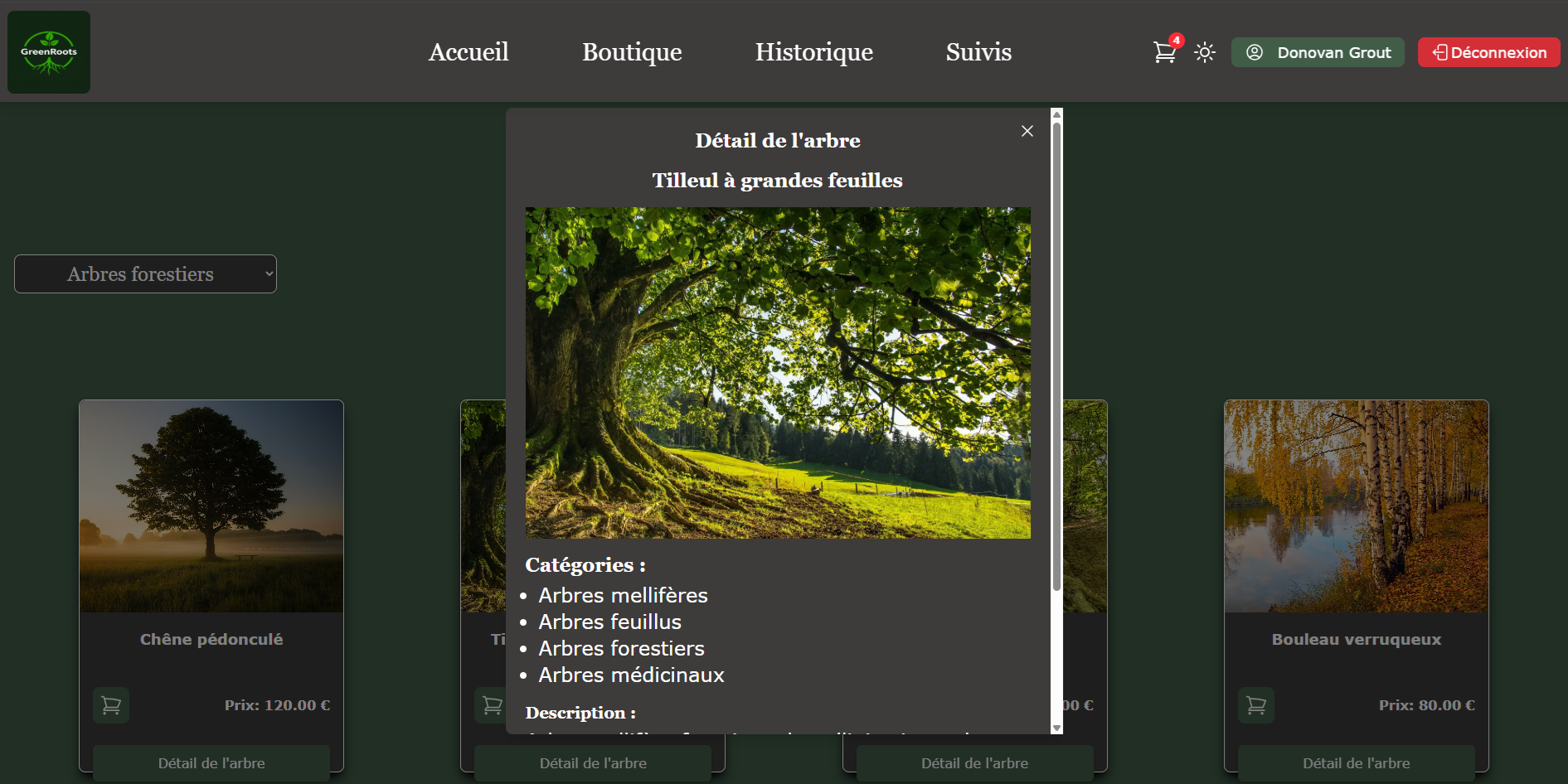 Capture d'écran de GreenRoots